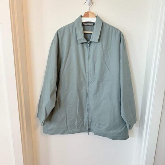 Fear Of God Essentials Full ZIp Oversized Jacket Green Medium - Picture 1 of 6